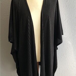 NWT Lane Bryant Black Velvet Open Front Shawl Cardigan Draped One Size Plus Size